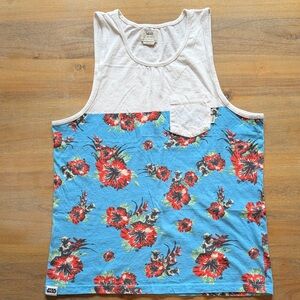 Vans White and Blue Floral Yoda Tank Top